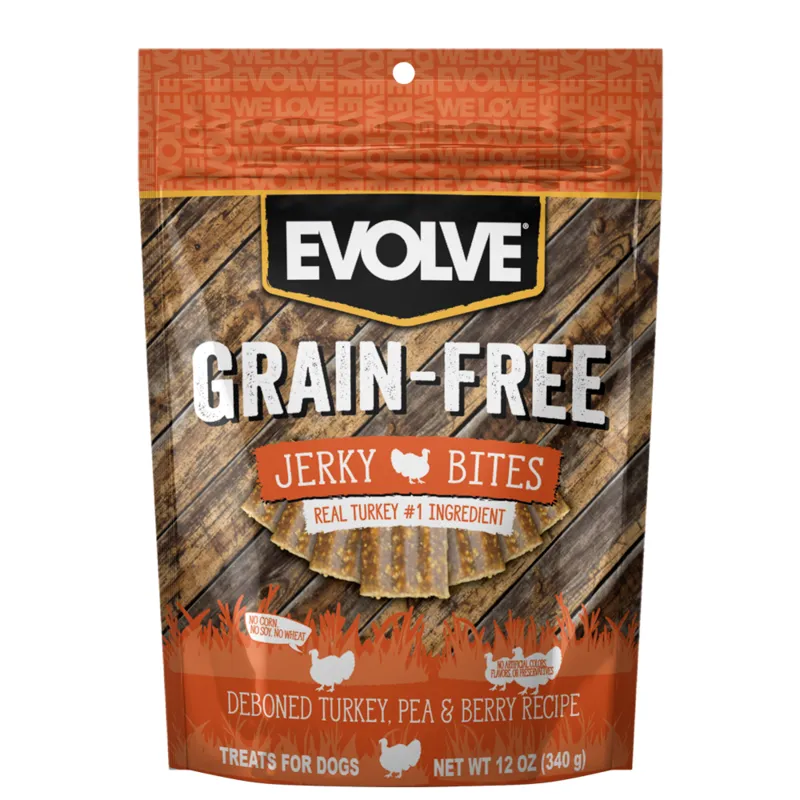 Evolve Dog Snack Grain Free Jerky Turkey- Pavo