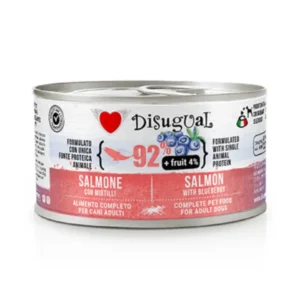 Disugual Salmón con Arándanos – Alimento Monoproteico para Perros Adultos (Lata 150)
