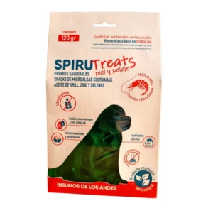 SpiruTreats Piel y Pelaje – snacks con Aceite de Krill, Zinc y Omega 3 y 6 para Perros
